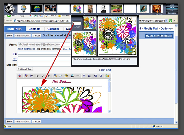 dragging images from the toolbar